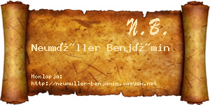 Neumüller Benjámin névjegykártya